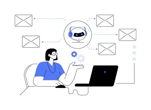 E-mail processing abstract concept vector illustration. Stock-Illustration