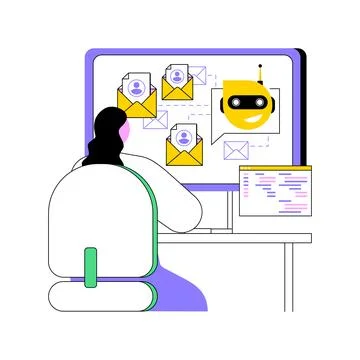 E-mail processing isolated cartoon vector illustrations. 스톡 일러스트