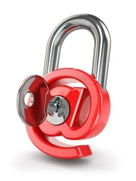 E-mail protection. at as lock and key. Stock Illustration