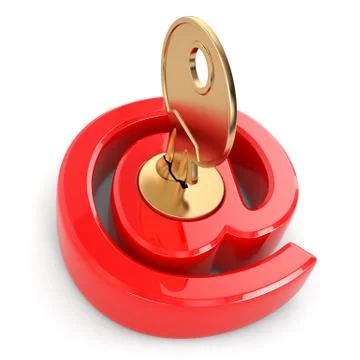 E-mail protection. at as lock and key. Stock Illustration