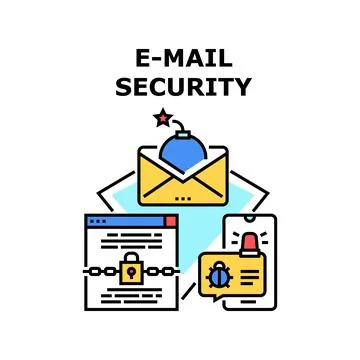 E-mail Security Vector Concept Color Illustration Stock Illustration