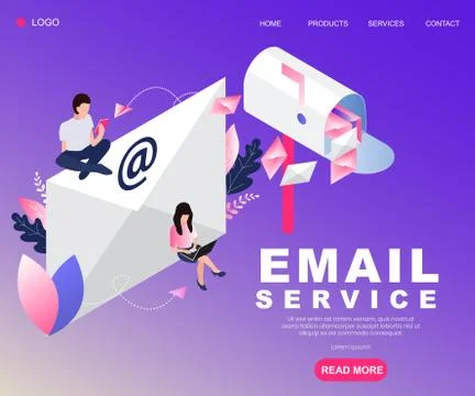 E mail service isometric concept design Illustrazione stock