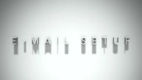 E mail setup 3D title animation white text on a white background Stock Footage 299758586