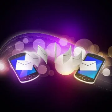 E-mail sharing between smart phone Stock Illustration