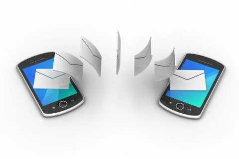 E-mail sharing between smart phone Free Stock Illustration