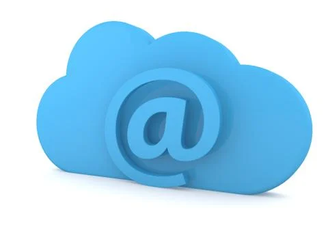 E-mail sign and cloud symbol on a white background. Stock Illustration