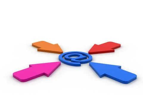 E mail sign with arrow Free Stock Illustration