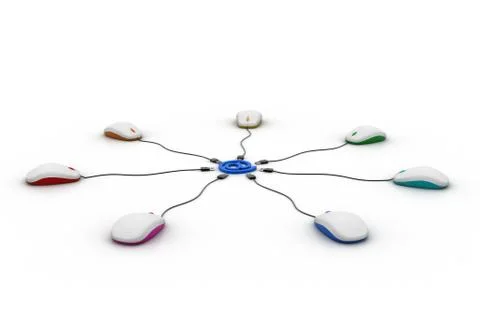 E-mail sign connect with computer mouse Stock Illustration