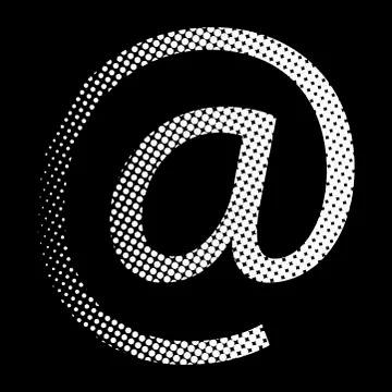 At e-mail sign halftone  vector symbol icon design. Stock Illustration