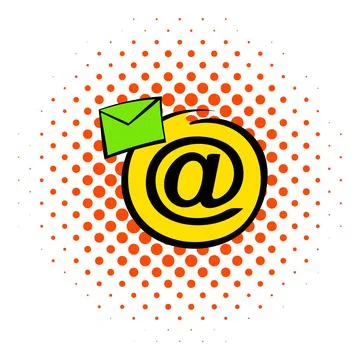 E-mail sign icon, comics style Stock Illustration