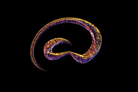 E mail sign lettering made by colorful particles isolated on black background Stock Illustration