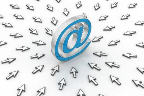 E-mail sign with  mouse pointer Illustrazione stock gratuita