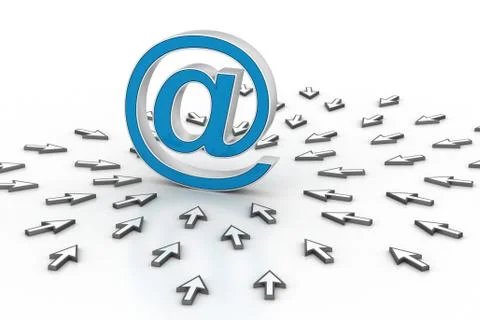 E-mail sign with  mouse pointer Illustrazione stock gratuita