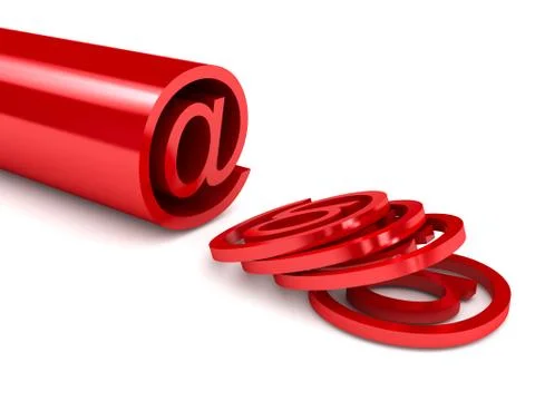 E-mail sign over white. 3d render Stock Illustration