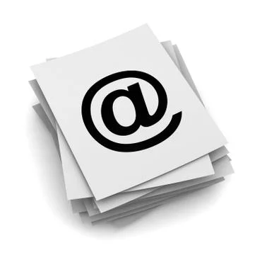 E mail stack concept 3d illustration Stock Illustration