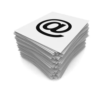 E mail stack concept  3d illustration Stock Illustration