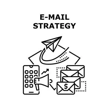 E-mail Strategy Vector Concept Color Illustration Stock Illustration