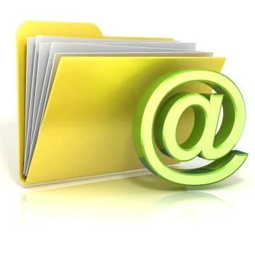 E-Mail symbol folder icon. 3D Stock Illustration