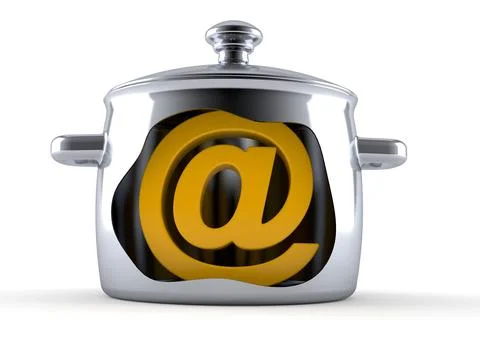 E-mail symbol inside kitchen pot イラスト素材