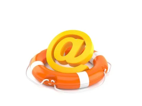 E-mail symbol inside life buoy Stock Illustration