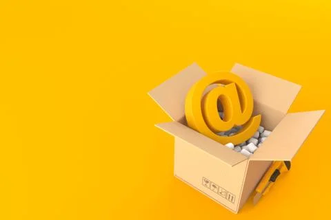 E-mail symbol inside package Stock Illustration