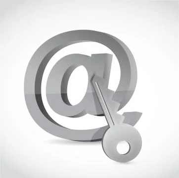 E-mail symbol with key. internet security concept Stock-Illustration
