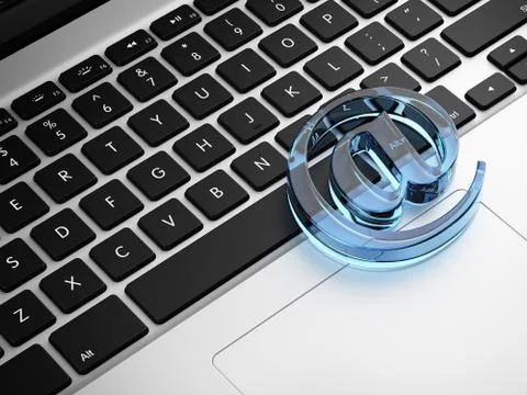 E-mail symbol on the keyboard Illustrazione stock