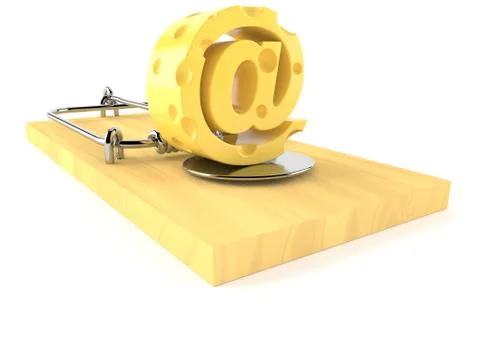 E-mail symbol with mousetrap 스톡 일러스트