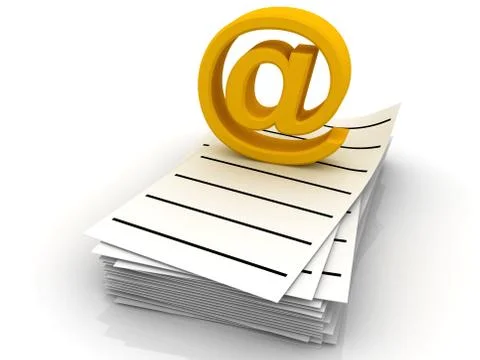 E-mail symbol is on paper Illustrazione stock