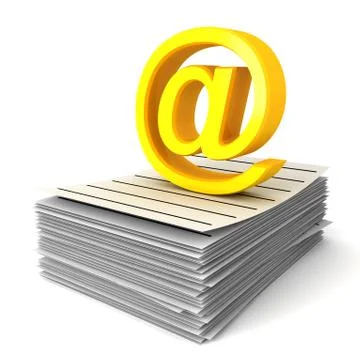 E-mail symbol is on paper Stock Illustration