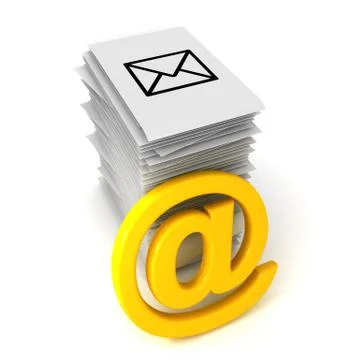 E-mail symbol is on paper Stock Illustration