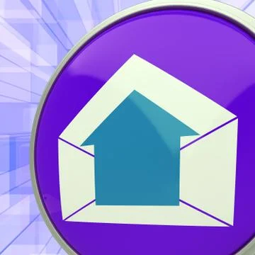 E-mail symbol shows message outbox envelope communication 스톡 일러스트