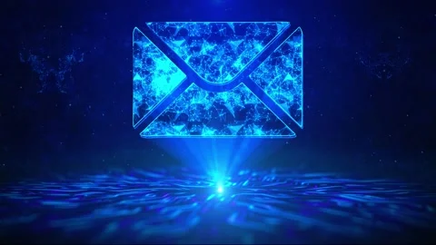 E-mail Text with HUD Rotation Digital Technology interface Sci Fi Hologram Video stock 217881192