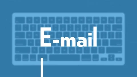 E-mail title. Modern flat web template with keyboard template on gray background Video stock 205148991