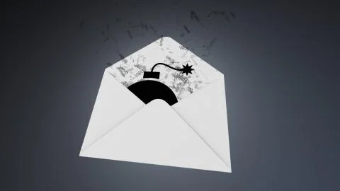 E-mail virus. attack via the global network.. Stockillustratie