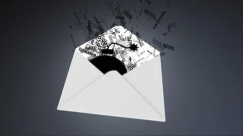 E-mail virus. Ddos attack via the global network. 스톡 일러스트