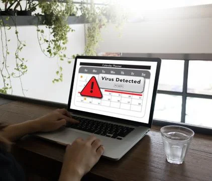 E-mails Hacked Warning Digital Browsing and virus Stock Photos