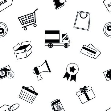 E- Marketing Pattern Stock Illustration