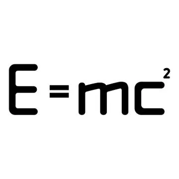 E mc squared Energy formula physical law E mc sign e equal mc 2 Education con Stock Illustration