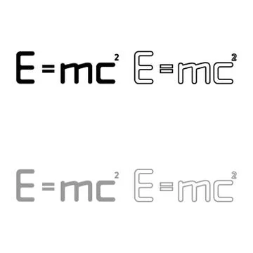 E mc squared Energy formula physical law sign e equal mc 2 Education concept  Stock Illustration