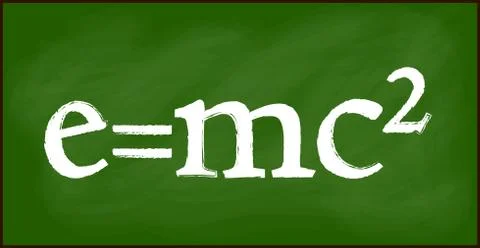 E = mc2 blackboard background beautiful banner wallpaper design illustration Stock Illustration