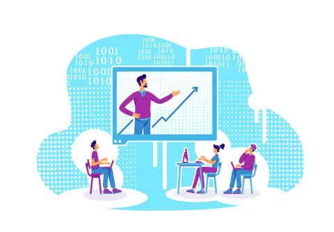 E mentoring flat concept vector illustration Stock Illustration