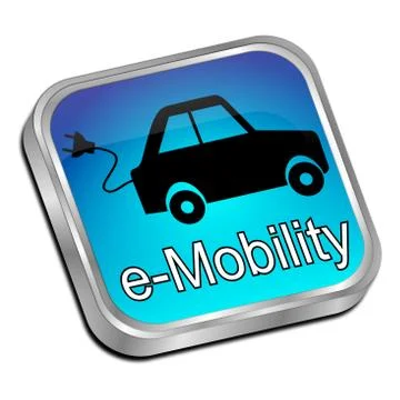 E-Mobility Button - 3D illustration Stock Illustration