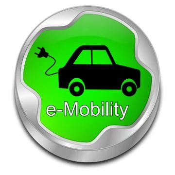 E-Mobility Button - 3D illustration Stock Illustration