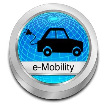 E-Mobility Button - 3D illustration Stock Illustration