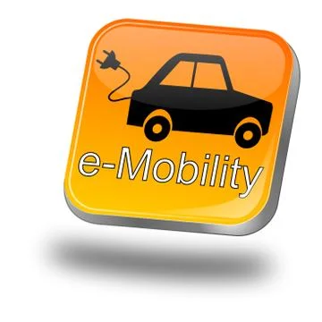 E-Mobility Button - 3D illustration Stock Illustration