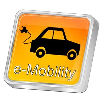 E-Mobility Button - 3D illustration Stock Illustration