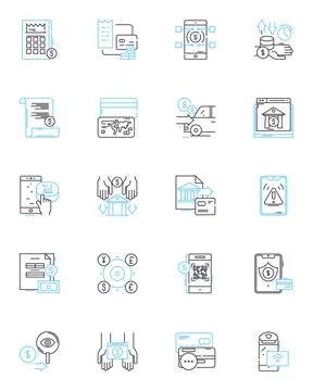 E-my linear icons set. Productivity, Efficiency, Technology, Entrepreneurship Stock Illustration