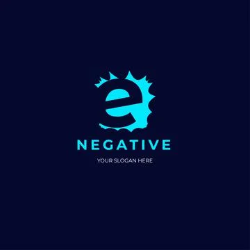 E Negative Logo Design vector Stock Illustration