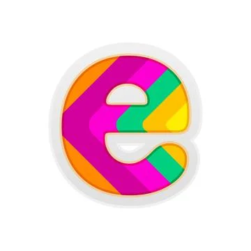 E, Nice font with nice color fill Stock Illustration